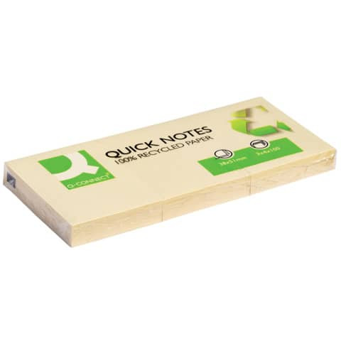 Haftnotizblock Recycl. gelb Q-CONNECT KF22367 38x51mm