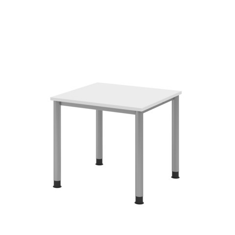Schreibtisch 80x80cm weiß/silber HAMMERBACHER MONT.VHS08/W/S