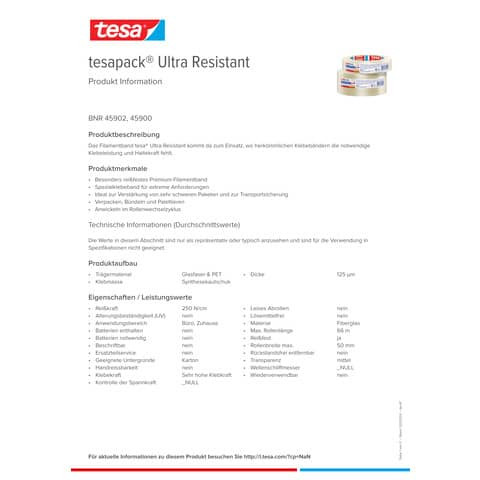 Gewebeband Monofila transp. TESA 45900-00000-0 50mm x 50m