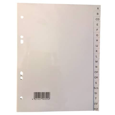 Ordnerregister PP A5 hoch A-Z grau NEUTRAL 325 20teilig