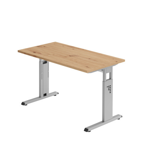 Schreibtisch 120x67,2 asteiche/silber HAMMERBACHER MONT.VOS612/R/S