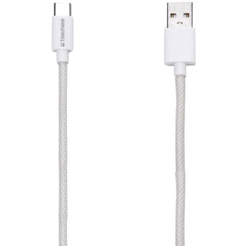Ladekabel USB-A/USB-C fishnet weiß TEKMEE 40 43 01 66