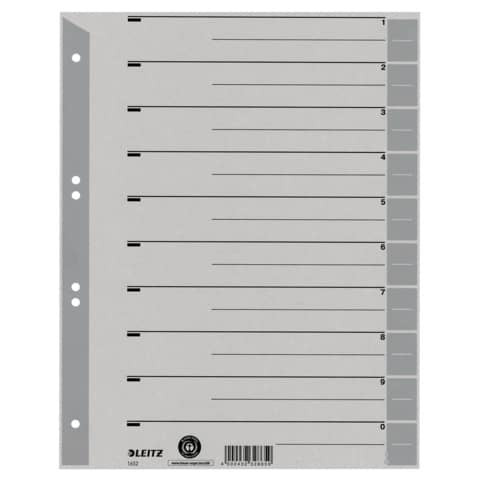 Trennblatt A4 grau/grau LEITZ 1652-00-85 100ST ungeöst