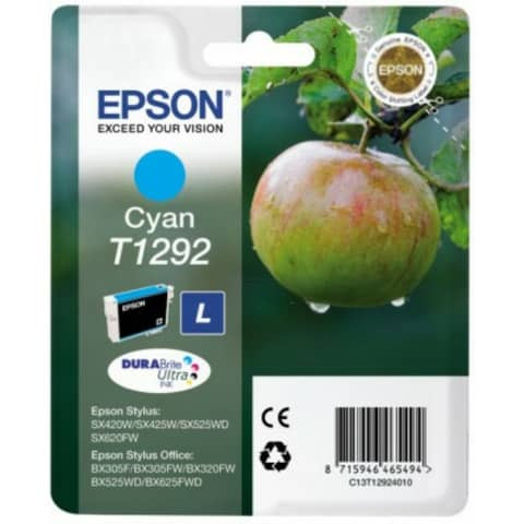 Original Epson Tintenpatrone cyan (C13T12924012,T1292,T12924012)