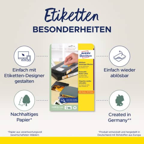 Universaletikett 70x50,8 abl. ZWECKFORM L4738REV-25 weiß