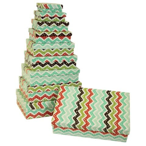 Geschenkkarton Zacken bunt 45172 10tlg Flach