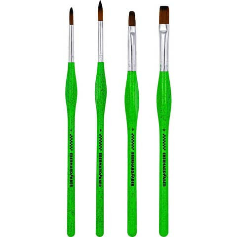 Haarpinselset 4ST rund&flach Green EBERHARD FABER 579927 Winner