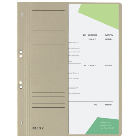 Ösenhefter A4 grau LEITZ 37400085 halber Deckel