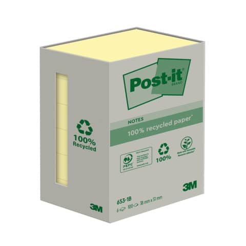 Haftnotizblock 38x51mm gelb POST-IT 653-1B UWF 100Bl 6St
