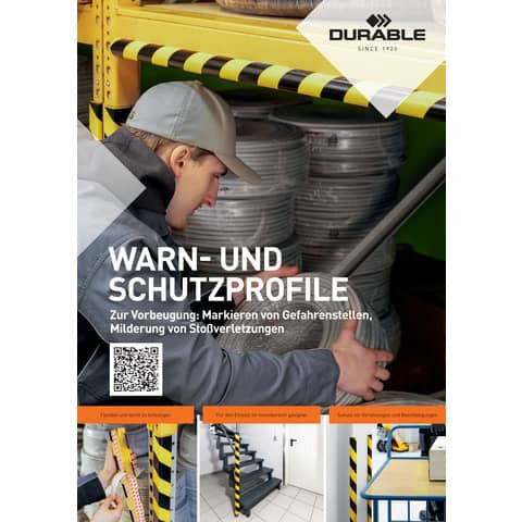 Profilleiste Kanten E8 8x19mm gelb/schw DURABLE 1127 130 1m