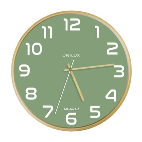 Wanduhr Quarz Ø31,5 cm buche-grün UNILUX 400165098 Baltic