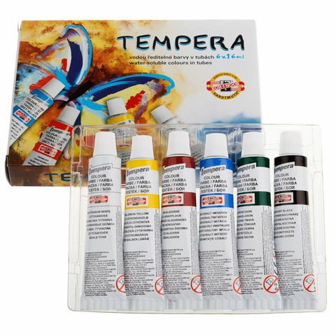 Malfarbe Tempera 16ml 6ST sort KOH-I-NOOR 162547 Tube
