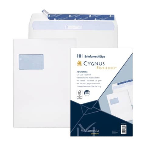 Briefhülle C4 m.Fe HK 100g weiß CYGNUS EXCELLENCE 30002435 10ST