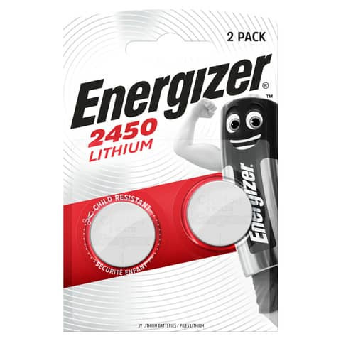 Knopfzellen-Batterie CR2450 2ST weiß/rot ENERGIZER E300830703 Lithium