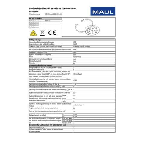 Tischleuchte LED schwarz MAUL 82012 90 puck