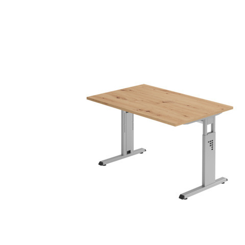 Schreibtisch 120x80cm asteiche/silber HAMMERBACHER VOS12/R/S
