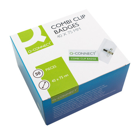 Namensschild 75x40mm Q-CONNECT KF01568 50ST m.Kombikl