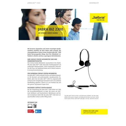 Jabra BIZ 2300 Mono GN AUDIO 110367 2303-820-104