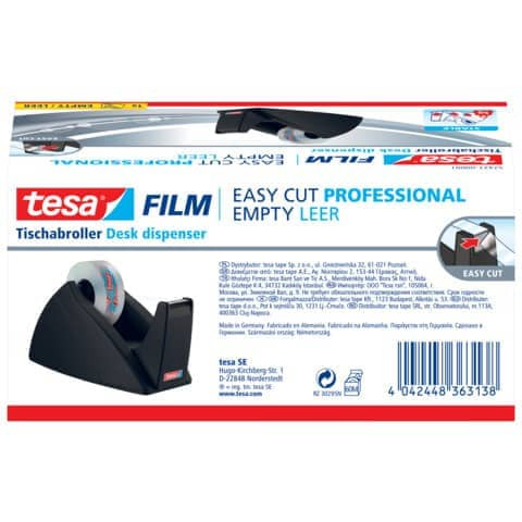 Tischabroller 19mmx33m schwarz TESA 57421-00001-02 Easy Cut leer