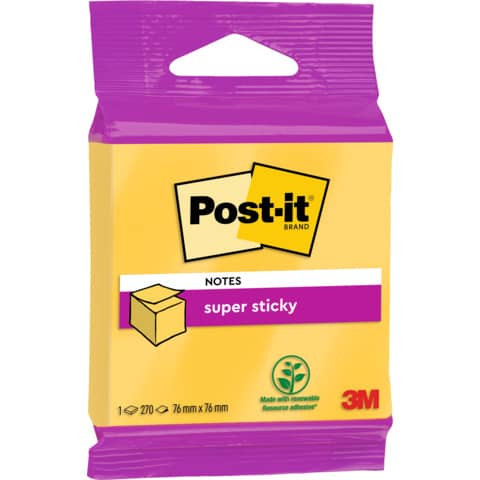 Haftnotizblock Würfel 76x76mm gelb POST-IT 2014-S 270Bl SupSticky