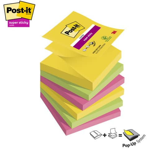 Haftnotizblock Z-Notes Carnival 6x90BL POST-IT R330-6SS-CARN 76x76 mm
