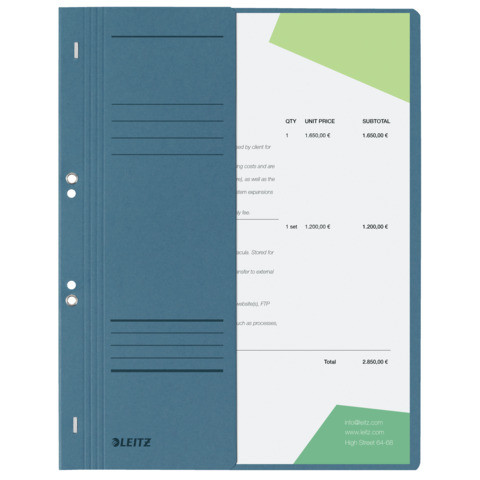 Ösenhefter A4 blau LEITZ 37400035 halber Deckel