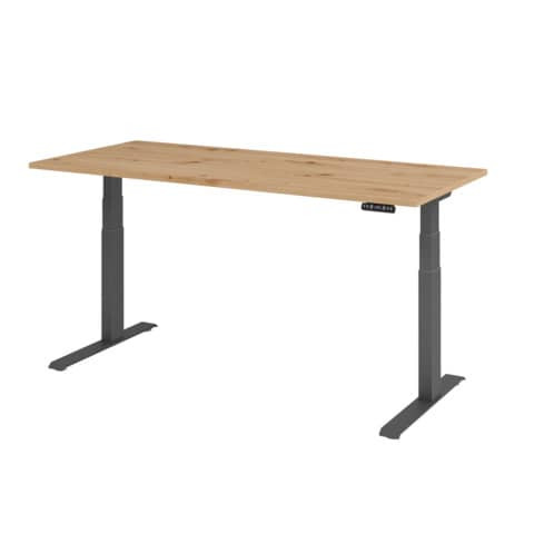 Schreibtisch elek.höhen Asteiche/graphit HAMMERBACHER VXDKB19/R/G 180x80cm