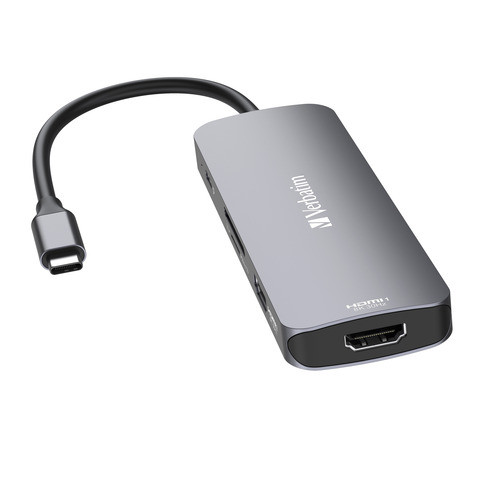 USB-Hub USB-C 8 Ports grau/schwarz VERBATIM 32151 CMH-08