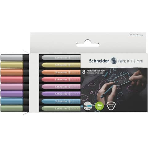 Metallmarker 8ST 1-2mm sortiert SCHNEIDER ML02011502