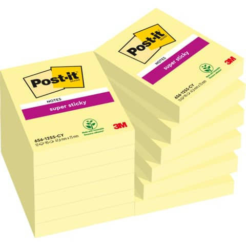Haftnotizblock 12x90BL 48x73mm gelb POST-IT 656-12SSCY Super Sticky