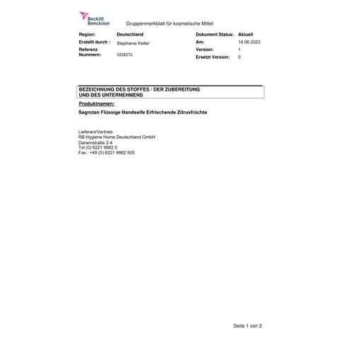 Flüssigseife 5L antibakteriell SAGROTAN 3252592
