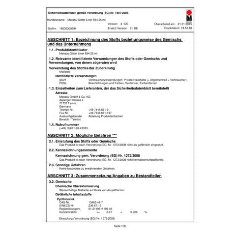 Glitter Liner 25ml saphir MARABU 18030 009 594