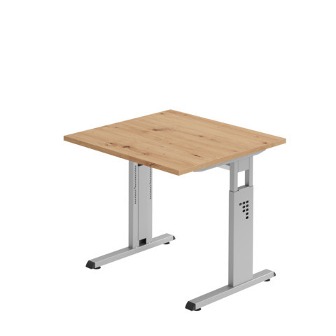 Schreibtisch 80x80cm asteiche/silber HAMMERBACHER MONT.VOS08/R/S