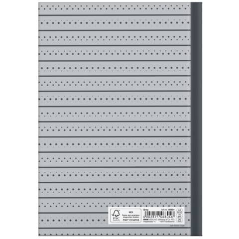 Notizbuch A5 96BL kariert Grey RNK 46804
