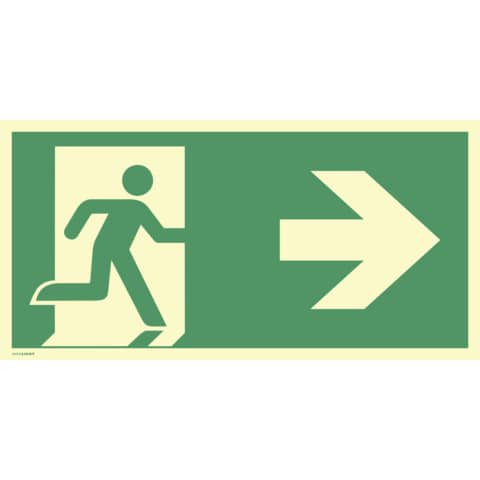 Schild Notausgang recht Pfeil rechts MOEDEL 60841 297x148mm