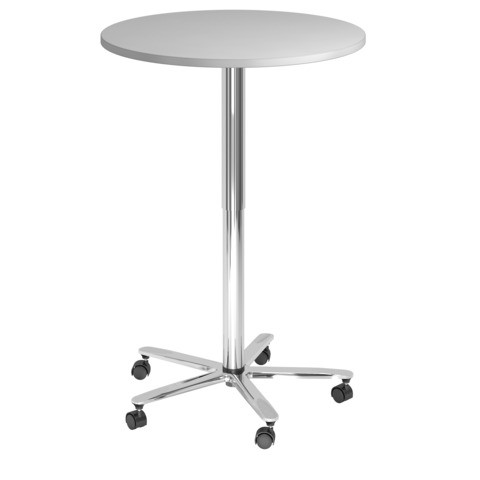 Besprechungstisch rund grau/chrom HAMMERBACHER VST08/5/C 80cm rund