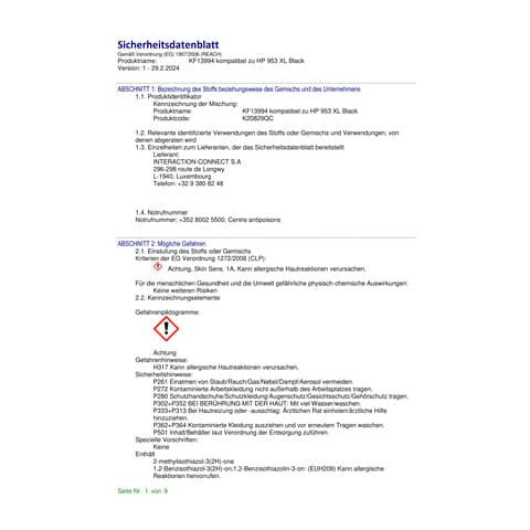 Tinte ersetzt HP 953XL-schwarz Q-CONNECT KF13994