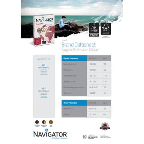 Kopierpapier A4 100g 500Bl weiß NAVIGATOR Presentation 82437A10S