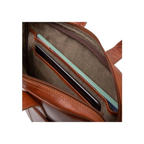 Laptoptasche Leder cognac PRIDE & SOUL 47608 30x38x6,5cm