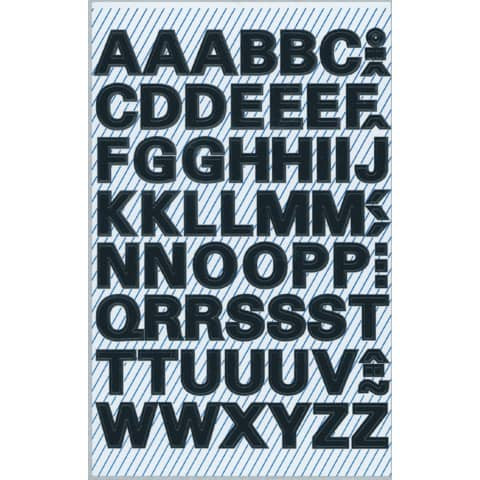 Buchstabenetikett A-Z Folie sw 104 Stück ZWECKFORM 3780 9,5 mm wetterfest