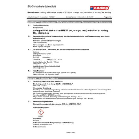 Textmarker neonrosa EDDING 345-009