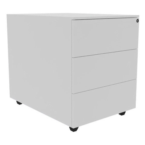 Rollcontainer 3 Laden Stahl silber Q-CONNECT KF14301 LBA0121MONT.+VERT.
