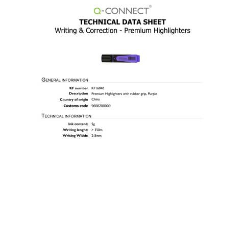 Textmarker Premium 2-5mm lila Q-CONNECT KF16040
