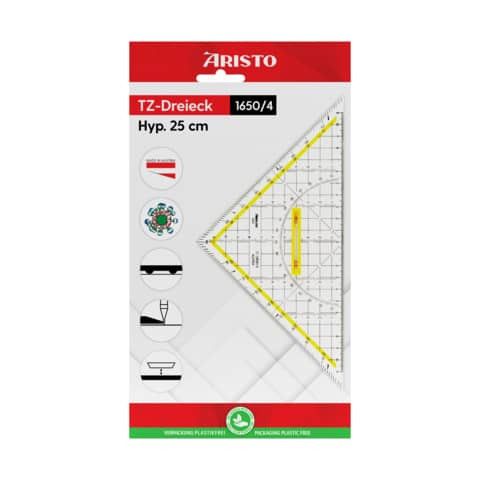 Geodreieck 25cm mit Griff ARISTO AR1650/4