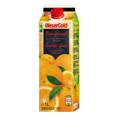 Orangensaft 100% 8 x 1,0L WESERGOLD 416220