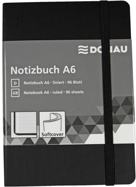 Notizbuch - A6, liniert, 192 Seiten, schwarz