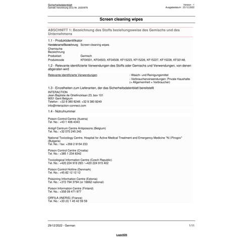 Reinigungstücher 100ST Q-CONNECT KF04501