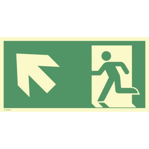 Schild Notausgang links aufwärts MOEDEL 60891 297x148mm