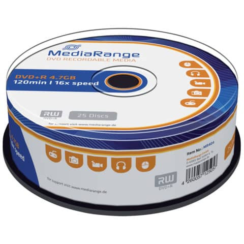 DVD+R 25erSpindel MEDIARANGE MR404 4,7Gb120mi
