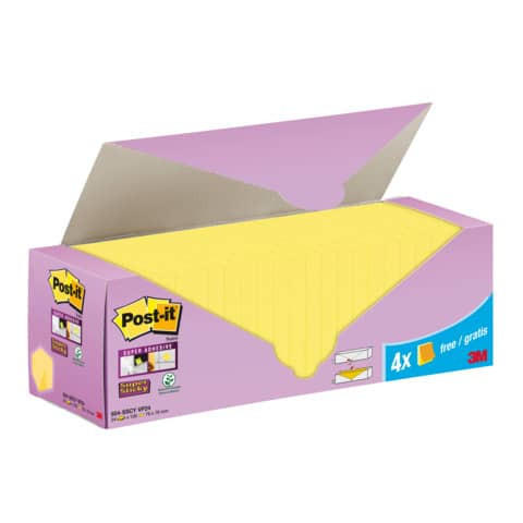 Haftnotizblock 24x100BL 76x76mm gelb POST-IT 654-SSCY-VP24 Super Sticky